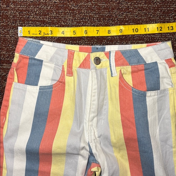 Saints & hearts colorful striped bell bottom pants high waisted dramatic bells - Picture 13 of 14